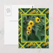 Gelbe Blumen Postkarte (Vorne/Hinten)
