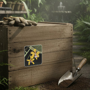 Gelbe Blumen Quadratischer Aufkleber