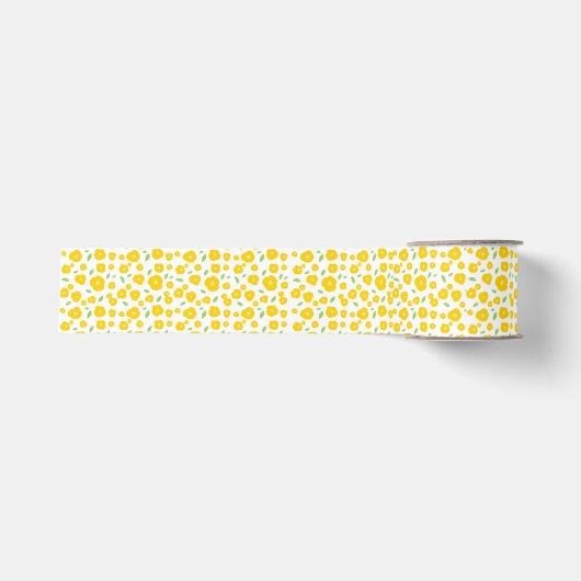 Gelbe Blumen Ripsband (Vorderseite)