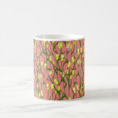 Gelbe Blumen Rosa Hintergrund Vintag Kaffeetasse (Mittel)