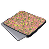 Gelbe Blumen Rosa Hintergrund Vintag Laptopschutzhülle (Vorne Knopf)