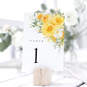 Gelbe Blumen-Rosen-Hochzeit-Tischnummern