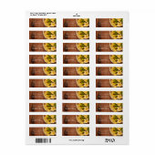 Gelbe Blumen Rücksendeadresse aus Stallholz und Pe (Vorne)