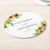 Gelbe Blumen Runde Hochzeit Untersetzer (Angewinkelt)