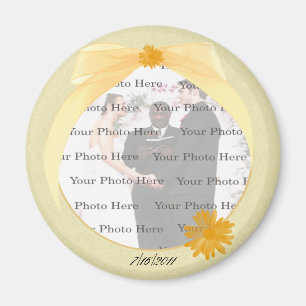 Gelbe Blumen-runder Foto-Magnet Magnet