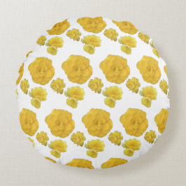 Gelbe Blumen Rundes Kissen