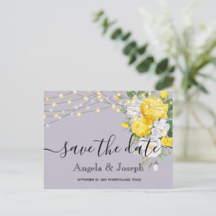 gelbe Blumen Save the Date Ankündigungspostkarte
