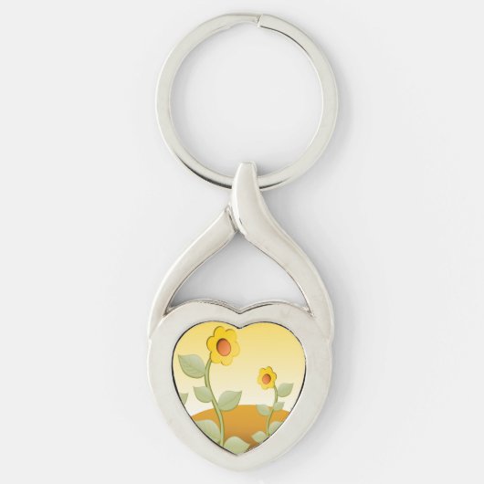 GELBE BLUMEN SCHLÜSSELANHÄNGER (Vorderseite)