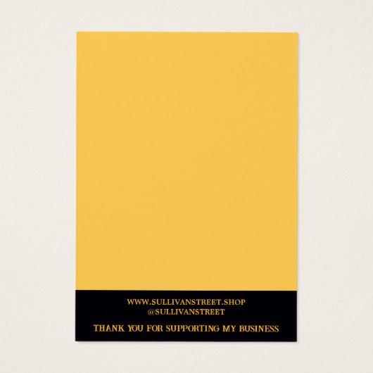 Gelbe Blumen Script-Necklace-Juwelier-Display (Rückseite)