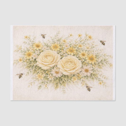 Gelbe Blumen  Seidenpapier (Vorderseite)