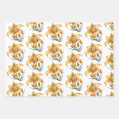 Gelbe Blumen, Senf- und Haselnussmüttertag Geschenkpapier Set (Vorderseite)