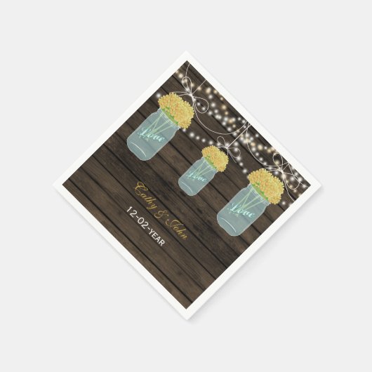 Gelbe Blumen Serviette (Ecke)