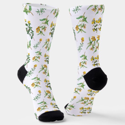 Gelbe Blumen Socken (Gewinkelt)