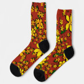 Gelbe Blumen Socken (Linkes Detail)