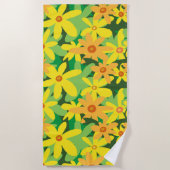 Gelbe Blumen Strandtuch (Vorderseite)