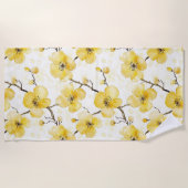 Gelbe Blumen Strandtuch (Vorderseite)