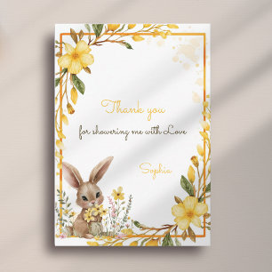 Gelbe Blumen Süße Häschen Frühlings-Ostern Baby Sh Dankeskarte