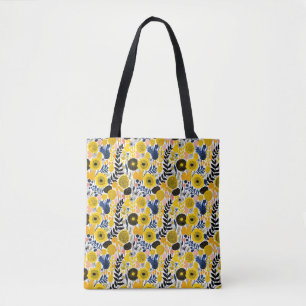 Gelbe Blumen-Tasche Tasche