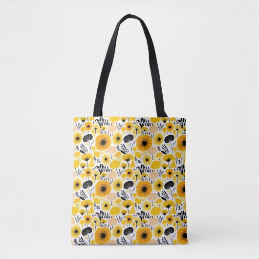 Gelbe Blumen-Tasche Tasche (Vorderseite)
