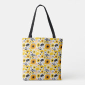 Gelbe Blumen-Tasche Tasche (Rückseite)