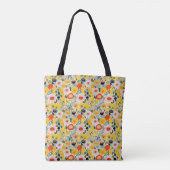 Gelbe Blumen-Tasche Tasche (Rückseite)