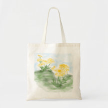 Gelbe Blumen-Tasche