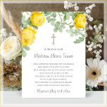 Gelbe Blumen Taufe Gebet Fotoplatte<br><div class="desc">Eine wunderschöne Baptismus-Gebetsplattform mit hübschen Aquarellgelb-Blumen. Bereit für einfache Personalisierung.</div>