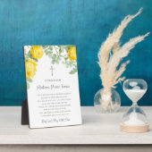 Gelbe Blumen Taufe Gebet Fotoplatte (Seite)