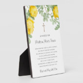 Gelbe Blumen Taufe Gebet Fotoplatte (Seite)