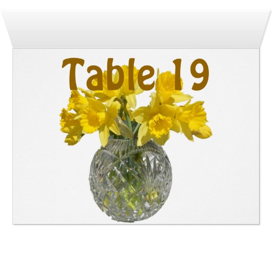 Gelbe Blumen Tischnummer (Innenansicht Horizontal (Unten))