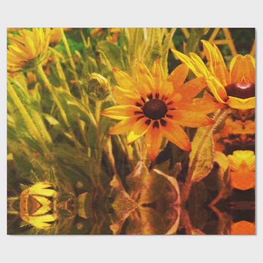 Gelbe Blumen Traumpapier Geschenkpapier (Flach)