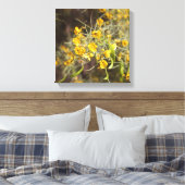 Gelbe Blumen überzogene Canvas Leinwanddruck (Insitu (Schlafzimmer))