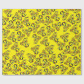 Gelbe Blumen Umhüllungspapier Geschenkpapier (Flach)