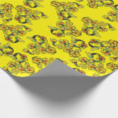 Gelbe Blumen Umhüllungspapier Geschenkpapier (Ecke)