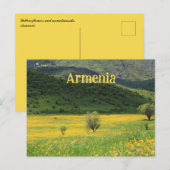 Gelbe Blumen und Bergarmenien Postkarte (Vorne/Hinten)