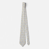Gelbe Blumen- und Blätter-Muster Chic-Hochzeit Krawatte (Vorderseite)