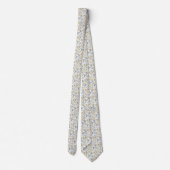 Gelbe Blumen- und Blätter-Muster Chic-Hochzeit Krawatte (Rückseite)