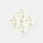 Gelbe Blumen und Blätter Serviette (Ecke)