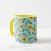 Gelbe Blumen und Blätter Tasse (Vorderseite Links)