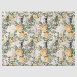 Gelbe Blumen und Dekoration der Königin-Bienen Seidenpapier