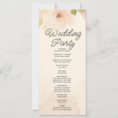 Gelbe Blumen und Grüngelbe Hochzeitsprogramme (Rückseite)