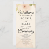 Gelbe Blumen und Grüngelbe Hochzeitsprogramme (Vorderseite)