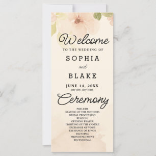 Gelbe Blumen und Grüngelbe Hochzeitsprogramme