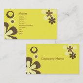 Gelbe Blumen und Punkte Visitenkarte (Vorne/Hinten)