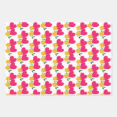 Gelbe Blumen und rosa Herzen Geschenkpapier Set (Vorderseite 2)