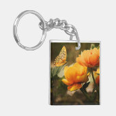 Gelbe Blumen und Schmetterling Schlüsselanhänger (Vorderseite links)