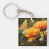 Gelbe Blumen und Schmetterling Schlüsselanhänger (Vorderseite)