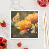 Gelbe Blumen und Schmetterling Serviette (Beispiel)