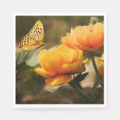 Gelbe Blumen und Schmetterling Serviette (Vorderseite)