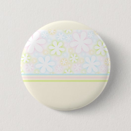 gelbe Blumen und Streifen Button (Vorderseite)
